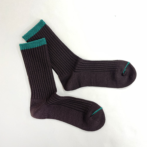 【SALE】 BAN INOUE コットンソックス ダークブラウン