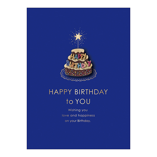 ウッドパーツカード /BIRTHDAY カラフルケーキ
