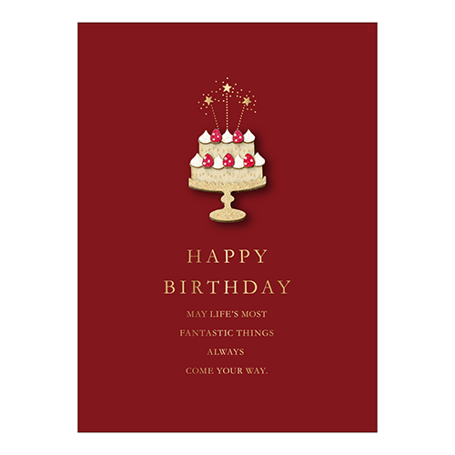 ウッドパーツカード /BIRTHDAY ストロベリーケーキ