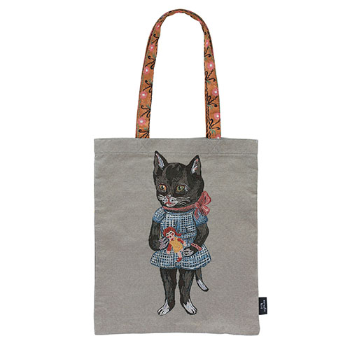 Nathalie Lete Rectangle tote bag Black cat