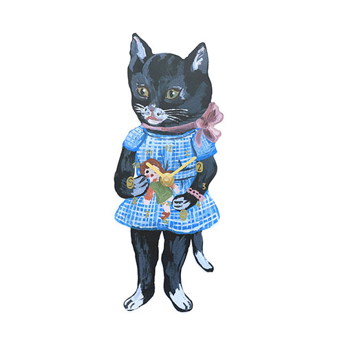 Nathalie Lete Diecut clock　Black cat
