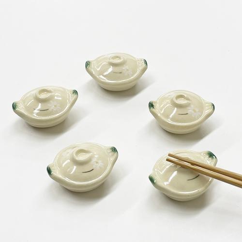 土鍋　白小花　箸置き　5個セット