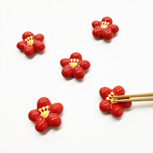 イホシロ窯　小丸梅 紅　箸置き　5個セット