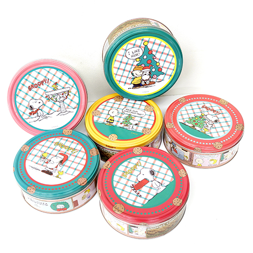 PEANUTS スヌーピー /クリスマスラウンドティン チョコチップクッキー