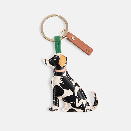 caroline gardner Key Ring Mono Bloom Lab Dog