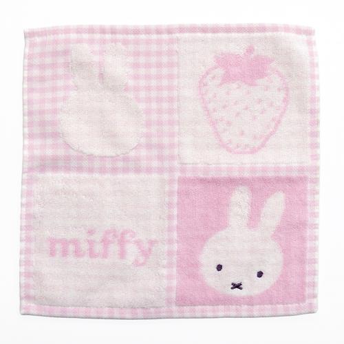 miffy スクエギンガムタオル Strawberry&Chocolate PK
