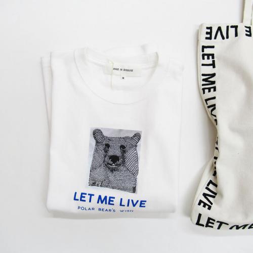 ANGE IN DISGUISE プリントTシャツ "LET ME LIVE"/POLAR BEAR