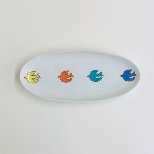 ハレクタニ トリ楕円皿L
