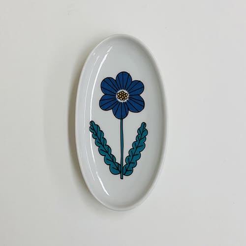 ハレクタニ 一輪楕円皿S【青】